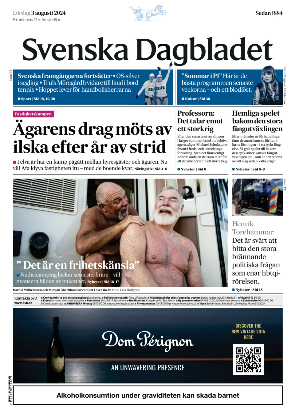 Prima-pagina-Svenska Dagbladet-edizione-di-oggi-20240803